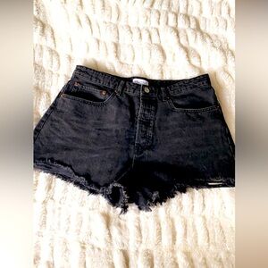 Zara Black High Rise Denim Shorts